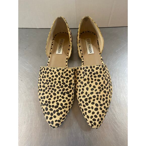 Steve Madden Talent D'Orsay Cow Hair Leopard Cheetah Leather Flats 8.5 - Picture 4 of 9